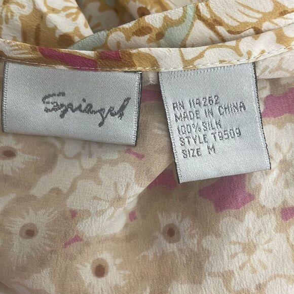 Silk Floral Print Camisole Top M - Picture 6 of 7